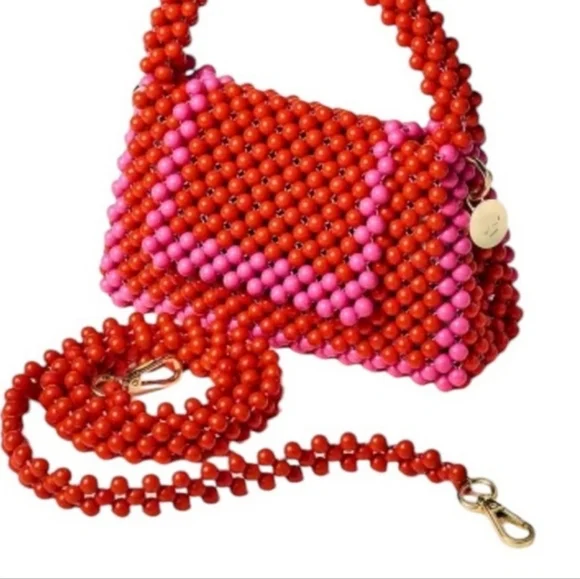 KATE SPADE Beaded Crossbody With Red and Pink Colorblock NWT - Picture 5 of 5